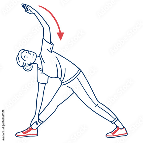 Woman performing side stretch exercise stretching yoga