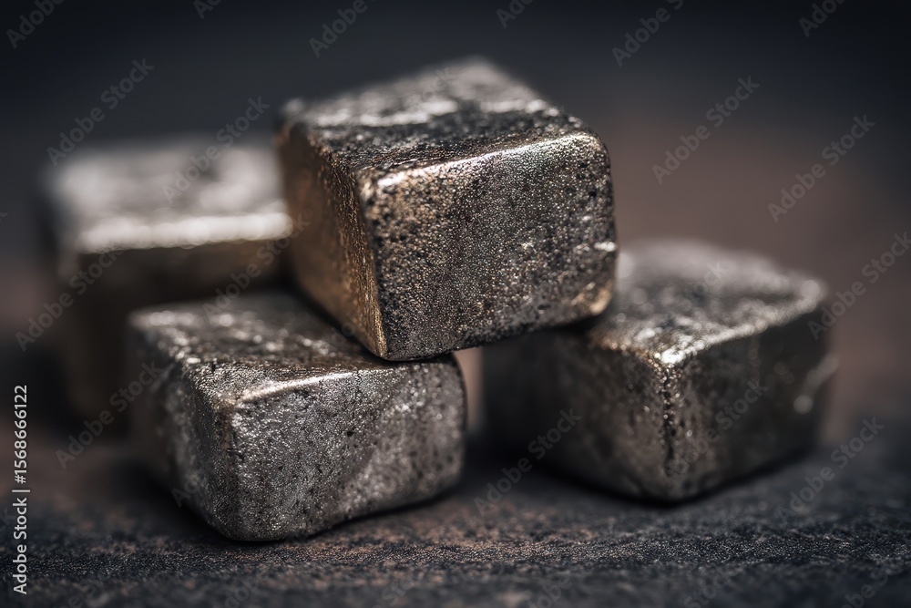 Multiple palladium gems a chemical element that shrinks when solid at room temperature Industrial metal Concentrated highlight Multiple palladium gems a chemical element that shrinks when solid at room temperature Industrial metal Concentrated highlight