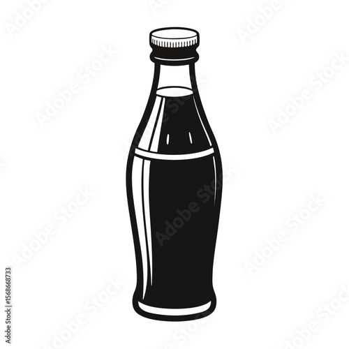 Vintage Glass Bottle of Soda Pop Retro Drink Illustration
