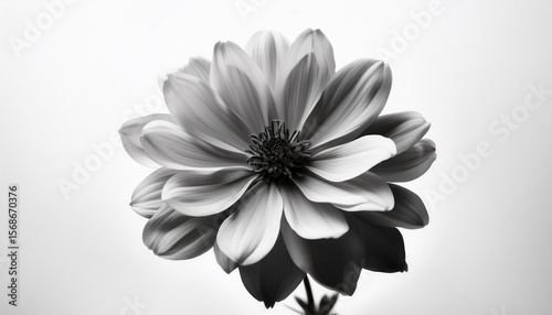 striking monochrome floral photography a black and white flower in bloom against pristine white backdrop