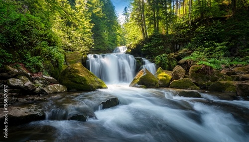 waterfall in a forest river