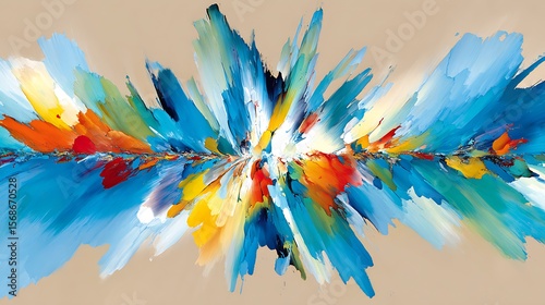 Vibrant abstract painting with dynamic brushstrokes.