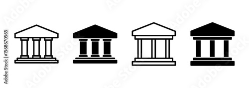 Bank icon vector. Bank sign and symbol, museum, university