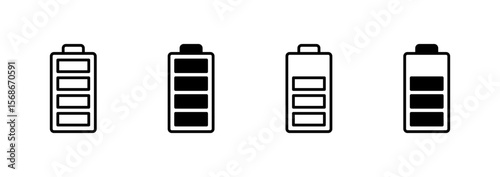 Battery icon vector. battery Charging sign. battery charge level