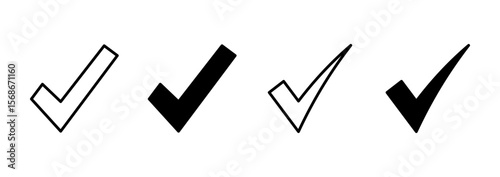 Check mark icon vector. Tick mark sign and symbol