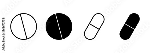 Pills icon vector. capsule icon. Drug sign and symbol