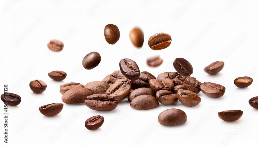 Obraz premium Roasted coffee beans in motion