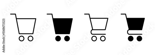 Shopping icon vector. Shopping cart sign and symbol. Trolley icon