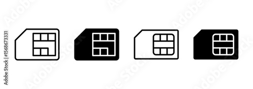 Sim card icon vector. dual sim card sign and symbol