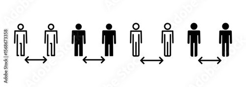 Social distance icon vector. social distancing sign and symbol. self quarantine sign