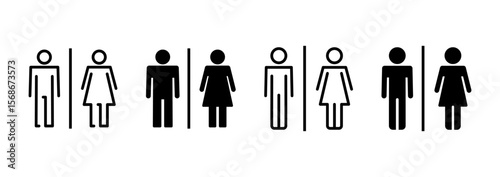 Toilet icon vector. Girls and boys restrooms sign and symbol. bathroom sign. wc, lavatory