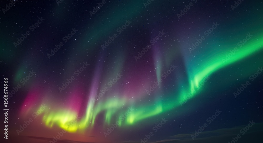 Fototapeta premium Mesmerizing Aurora Borealis Vibrant Colors Dancing Across the Night Sky