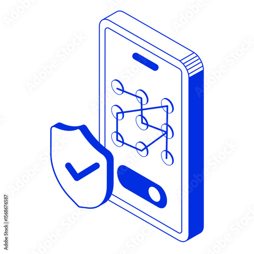 pattern recognition isometric illustration