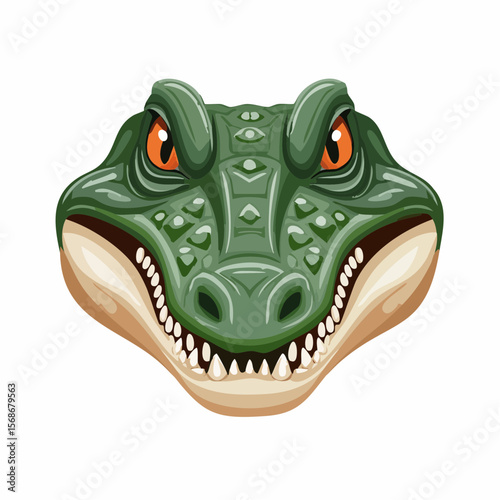 Vector Illustration of a Fierce Alligator Head
