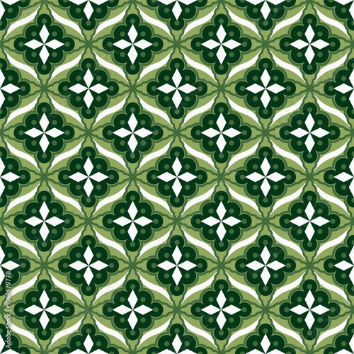 Decorative Flat Seamless Flower Pattern, Retro Style Floral Repeat Design