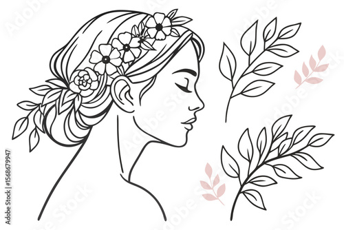 girl with flowers