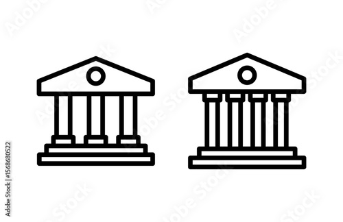 Bank icon vector illustration. Bank sign and symbol, museum, university