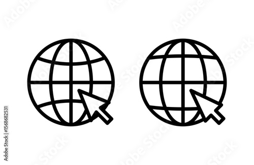 Web icon vector illustration. go to web sign and symbol. web click icon. Global search icon