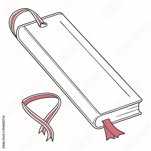 Book and Ribbon Bookmark reading literature