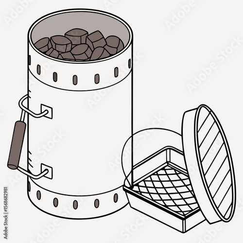 Charcoal starter with grill grate barbecue