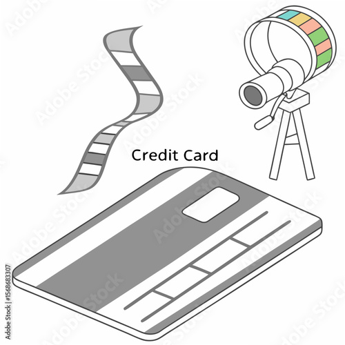 Credit card film reel telescope payment finance