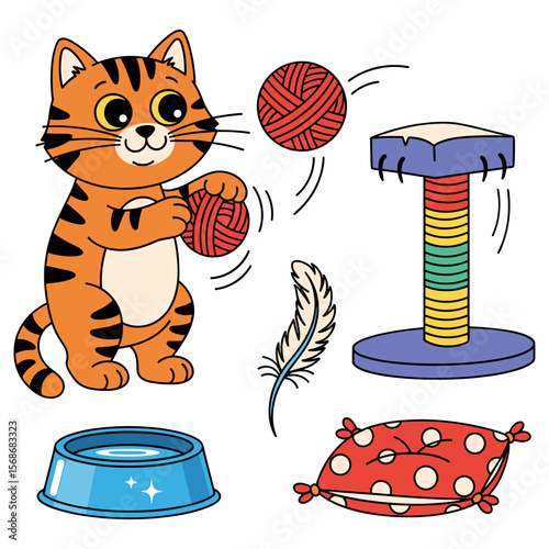 Playful Cat and Pet Accessories Set