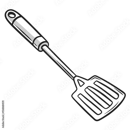 Grilling spatula with slotted head barbecue tool kitchen utensil