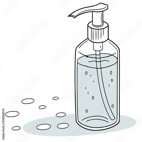 Hand sanitizer bottle with pump dispenser hygiene cleaning