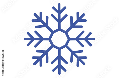 青色の雪の結晶シンプルアイコン