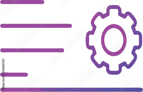 Purple gear and horizontal lines cogwheel settings