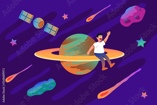 Sitting On Rings Planet