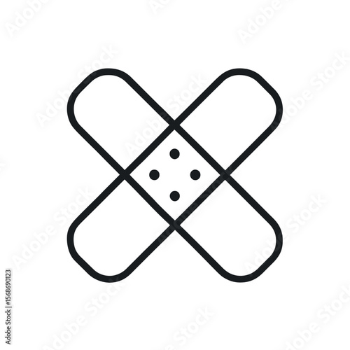 Simple bandage graphic, a minimal design showcasing healthcare, first aid, and wellness in an elegant, scalable format.