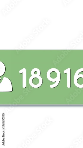 Green chat box with numbers 4k