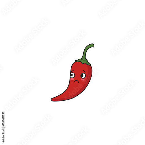 An icon of a cute cartoon red chili pepper with an angry, scowling face, symbolizing intensity or frustration.