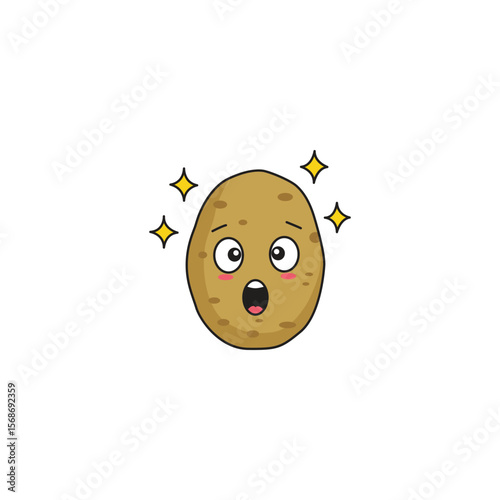 An icon of a cute cartoon potato with wide-open eyes and mouth, depicting extreme shock or surprise.