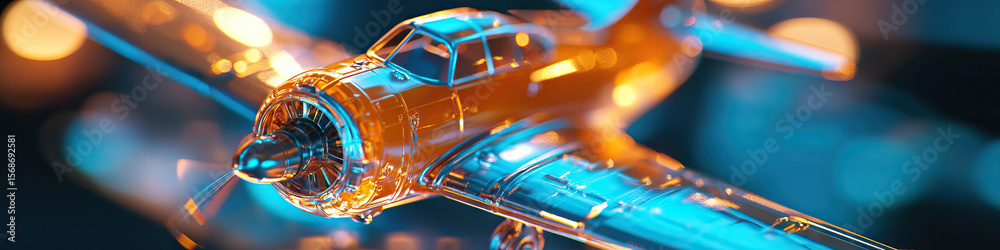 Transparent Model Airplane with Internal Structure Visible Transparent Model Airplane with Internal Structure Visible