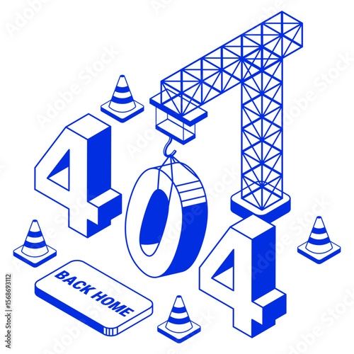 410 error page not found isometric illustration