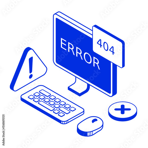 413 error page not found isometric illustration