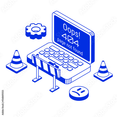 404 error page not found isometric illustration