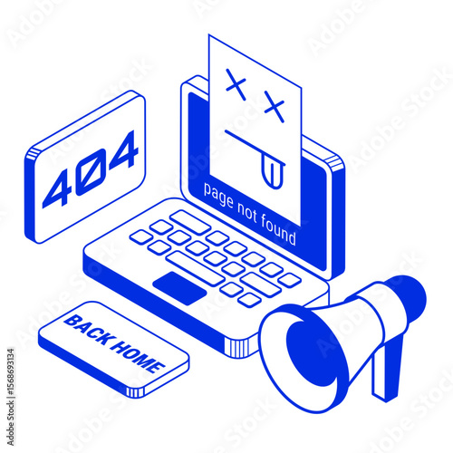 405 error page not found isometric illustration