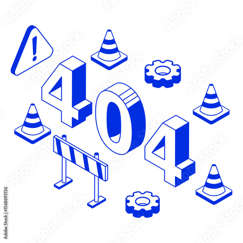 406 error page not found isometric illustration