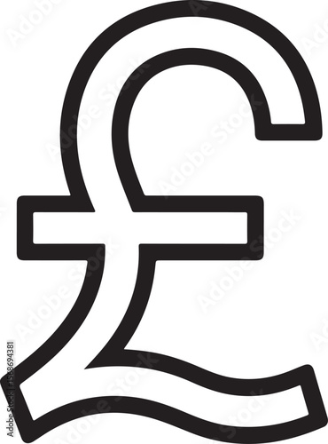 Pound sterling symbol black and white currency symbol finance