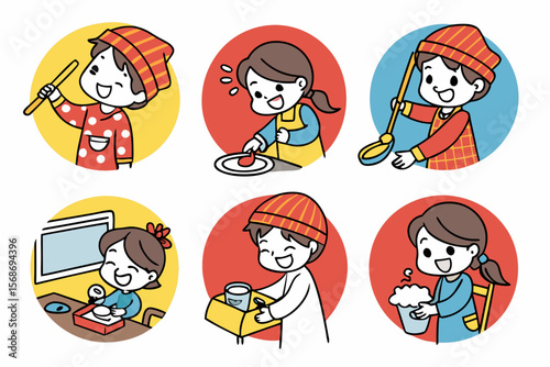 Chore Chart Icons Clip Art — Kids Cleaning, Brushing, Helping, Organizing & Task Icons for Planners & Reward Systems

