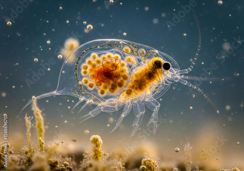 Wallpaper Mural Macro Close-Up of Daphnia Magna Carrying Internal Eggs Torontodigital.ca