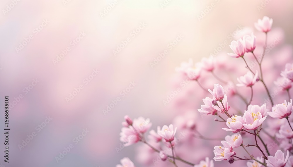 Obraz premium Delicate pink blossoms in soft focus.