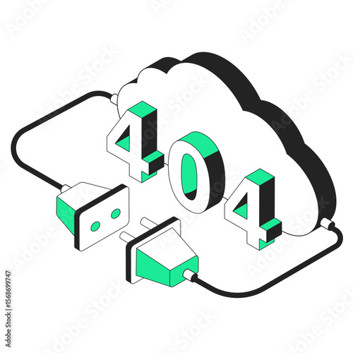 412 error page not found isometric illustration