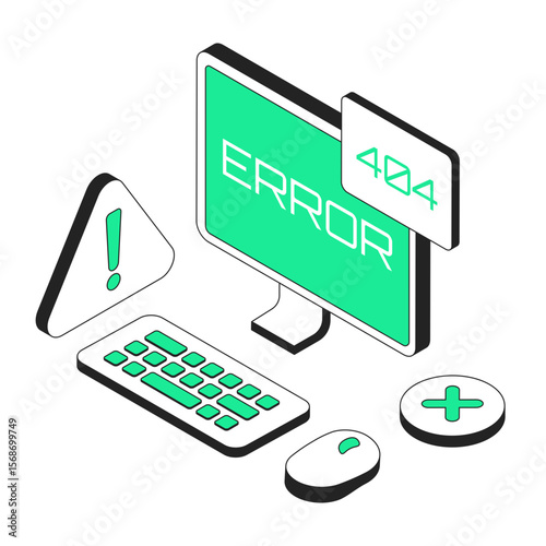 413 error page not found isometric illustration