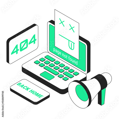 405 error page not found isometric illustration