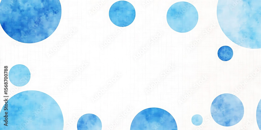 Abstract Watercolor Blue Circles on White Background Abstract Watercolor Blue Circles on White Background