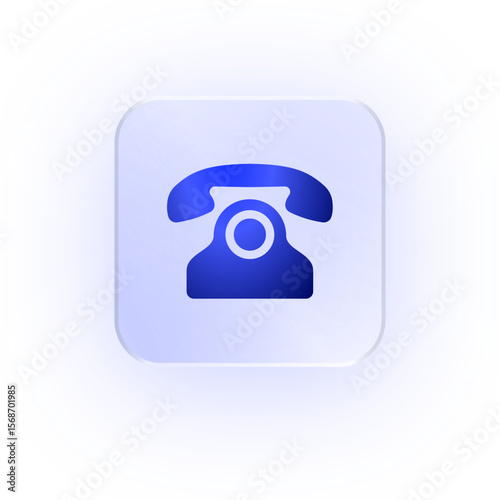Glassmorphism Icon Classic Telephone Icon Vintage Phone Icon Soft Shadow Glassmorphic Telephone Icon Landline Icon Retro Phone Old Telephone Desk Phone Corded Phone Rotary Phone
